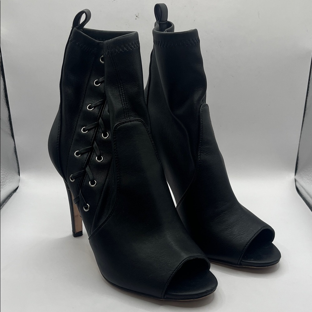 Jessica Simpson Black Lace-Up Heeled Boots